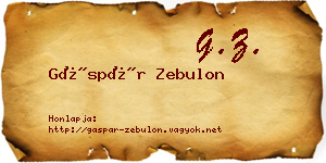 Gáspár Zebulon névjegykártya